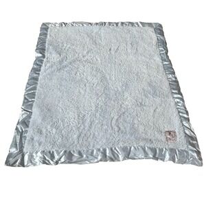 Little Giraffe Luxe Satin Trimmed Chenille Soft Faux Fur Baby Blanket Blue USA